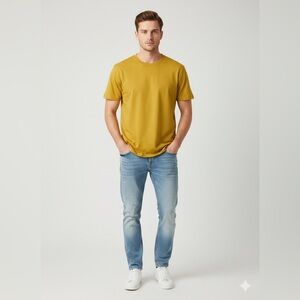 NWOT American Classic .248 Mustard Yellow Tee | 100% US Grown Cotton | M